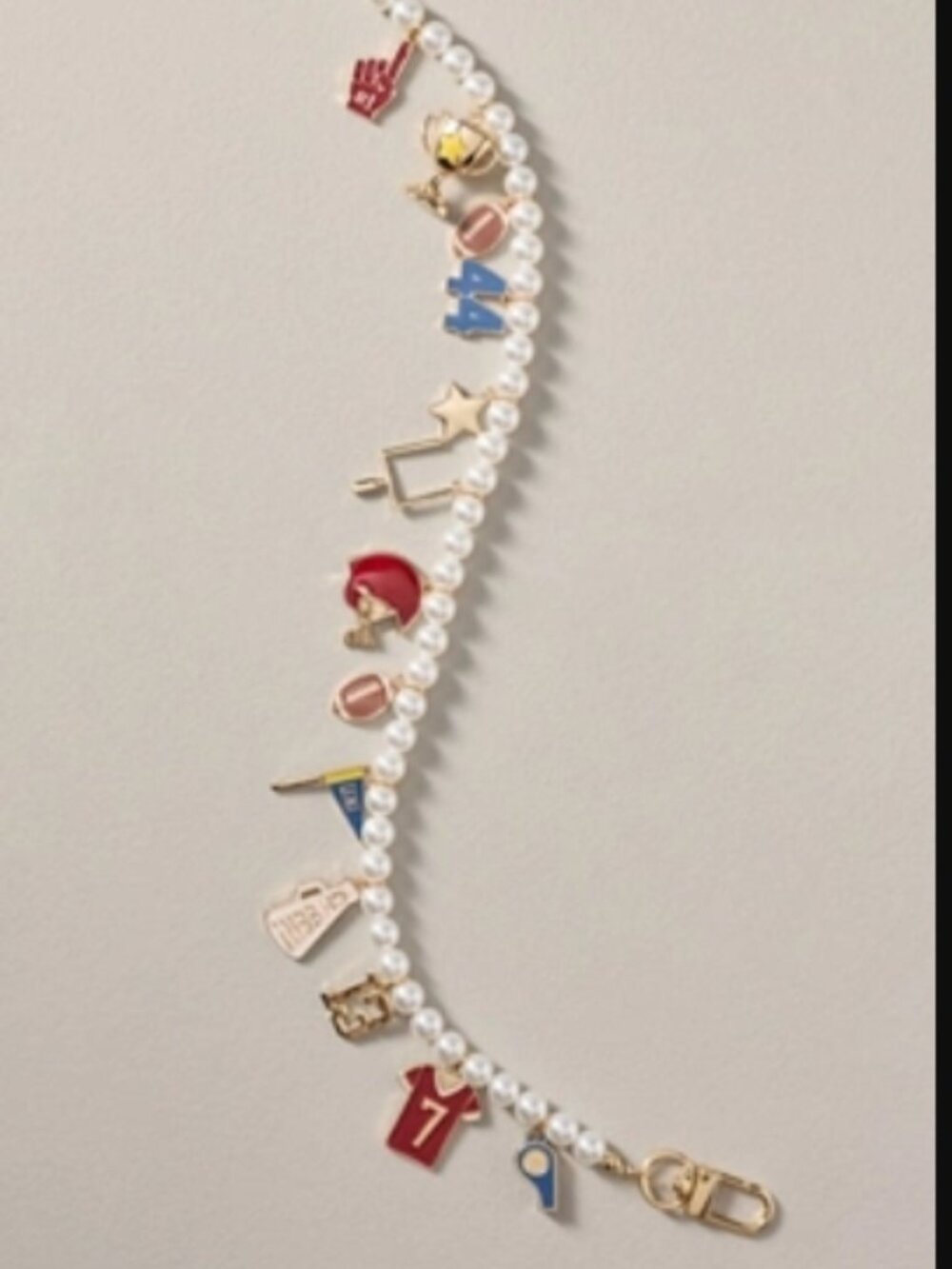 NWT Anthropologie Icon Pearl Football Purse Charm - Picture 2 of 11